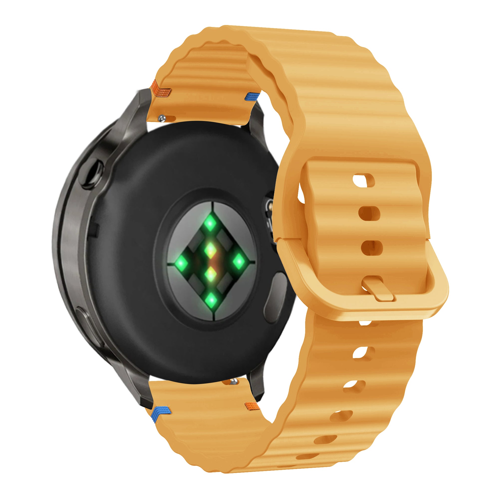 Bandz Garmin Forerunner 255s siliconen band 'Wave' (donkergeel)