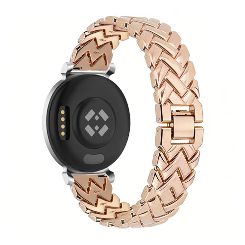Bandz Pebble Round 2 - 14mm metalen band 'V-type' (roségoud)