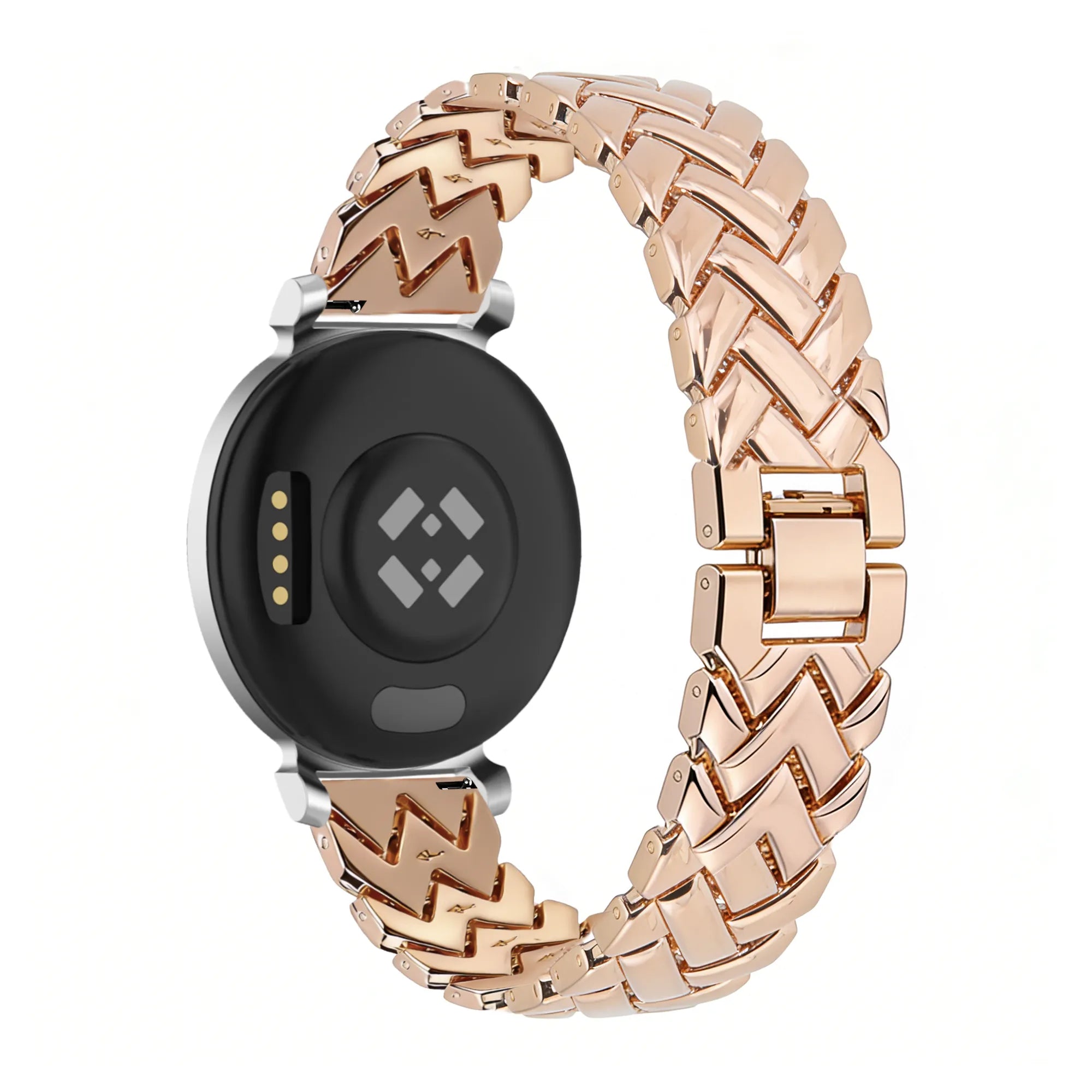 Bandz Pebble Round 2 - 14mm metalen band 'V-type' (roségoud)