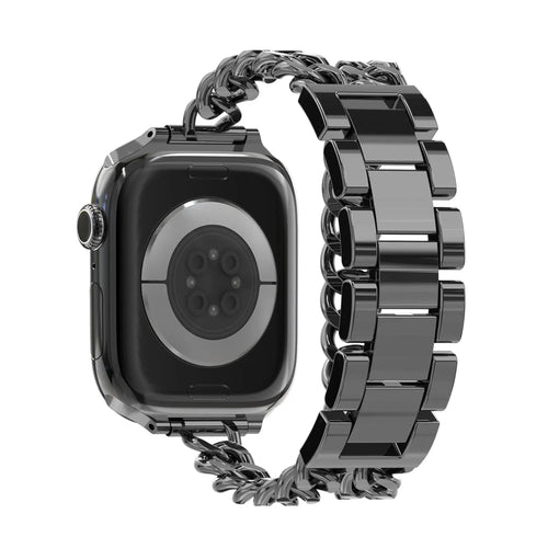 Bandz Apple Watch stalen band 'Double Tour' (zwart)