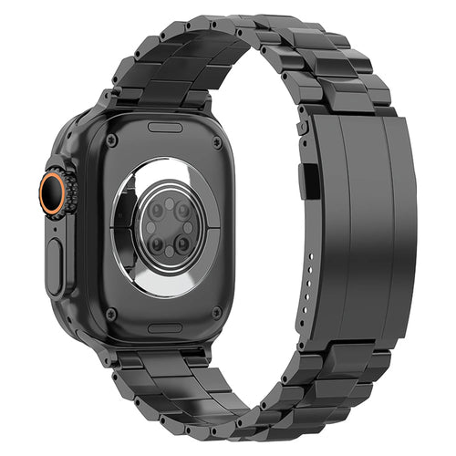 Bandz Apple Watch titanium band 'Deluxe' (zwart)