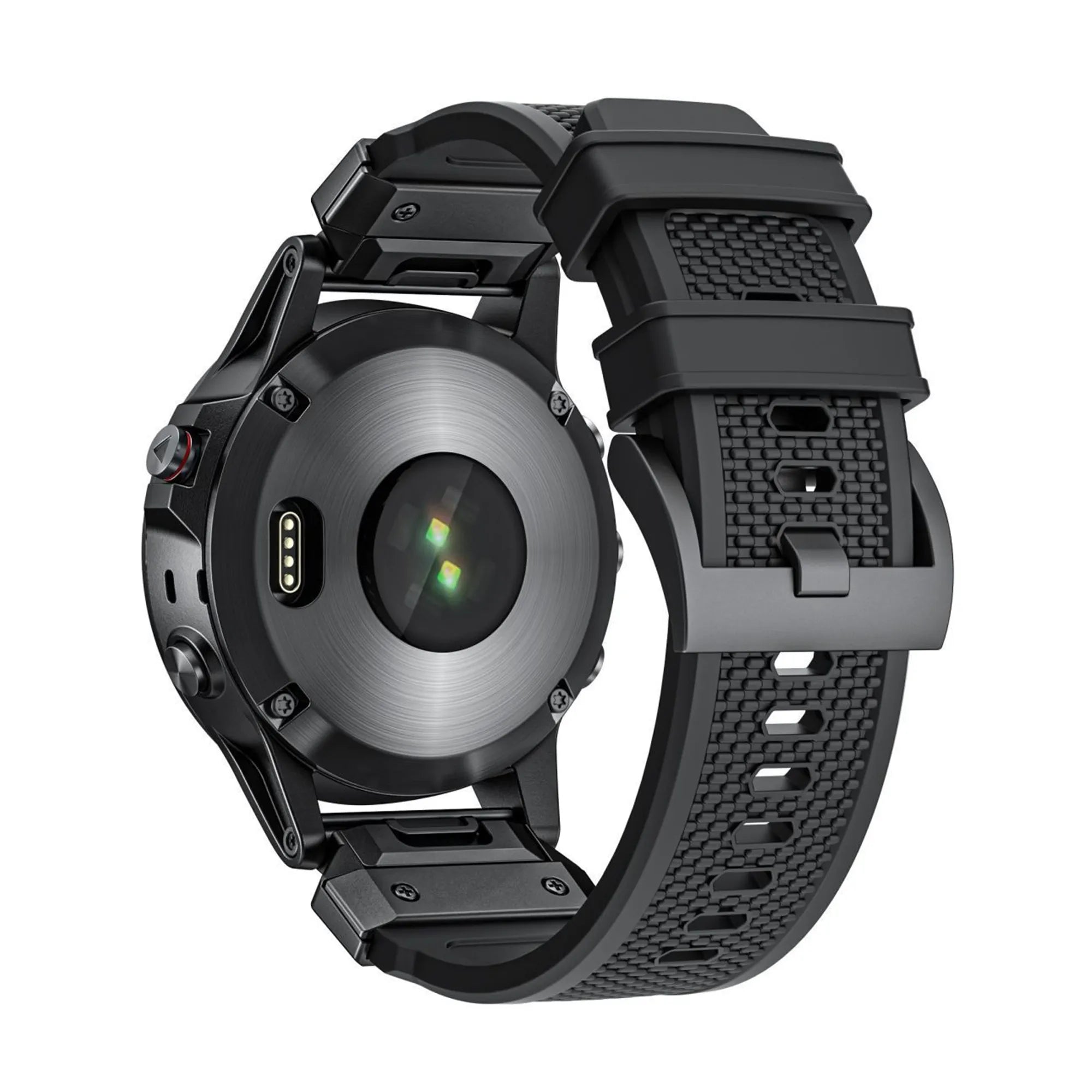 Bandz Garmin Fenix 5x / 6x siliconen band 'Explorer' (zwart)