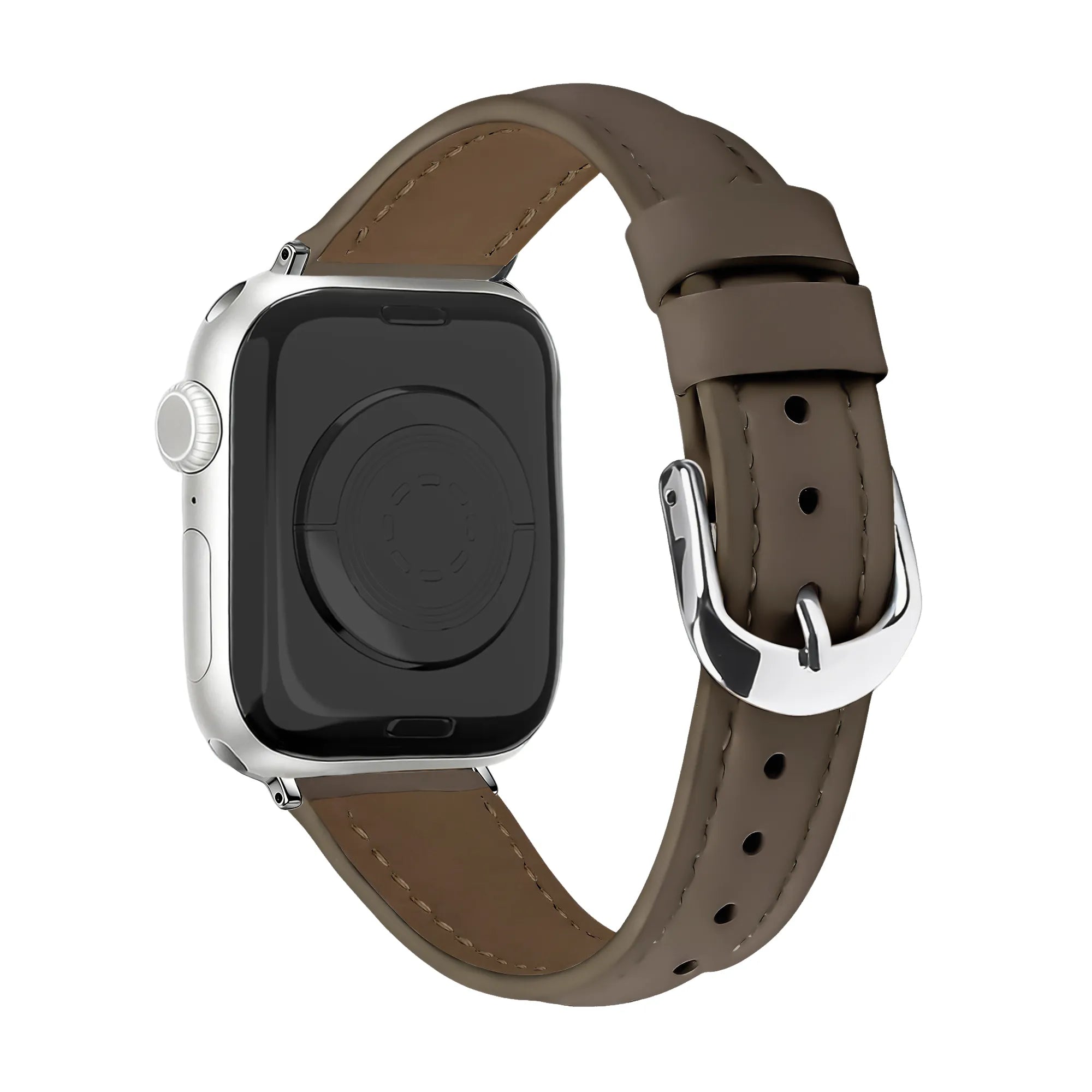 Apple Watch slimfit leren band (donkerbruin)