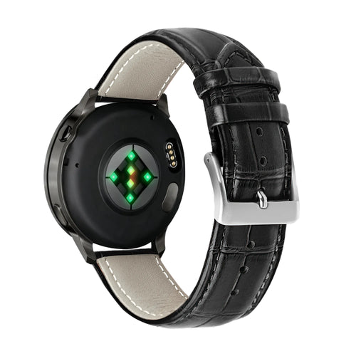 Bandz Garmin Venu SQ Leren crocodile grain band (zwart)