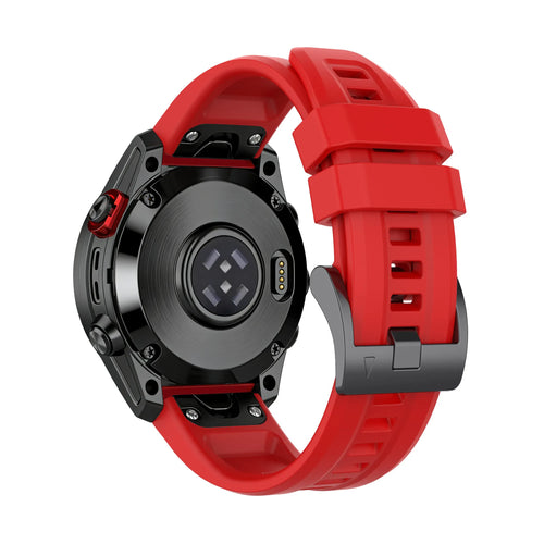 Bandz Garmin Fenix 7 siliconen band 'Classic' (rood)