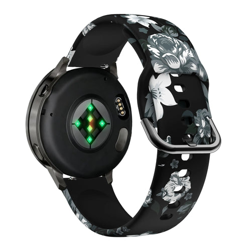 Bandz Garmin Vivomove Style siliconen band 'Grey Flower'