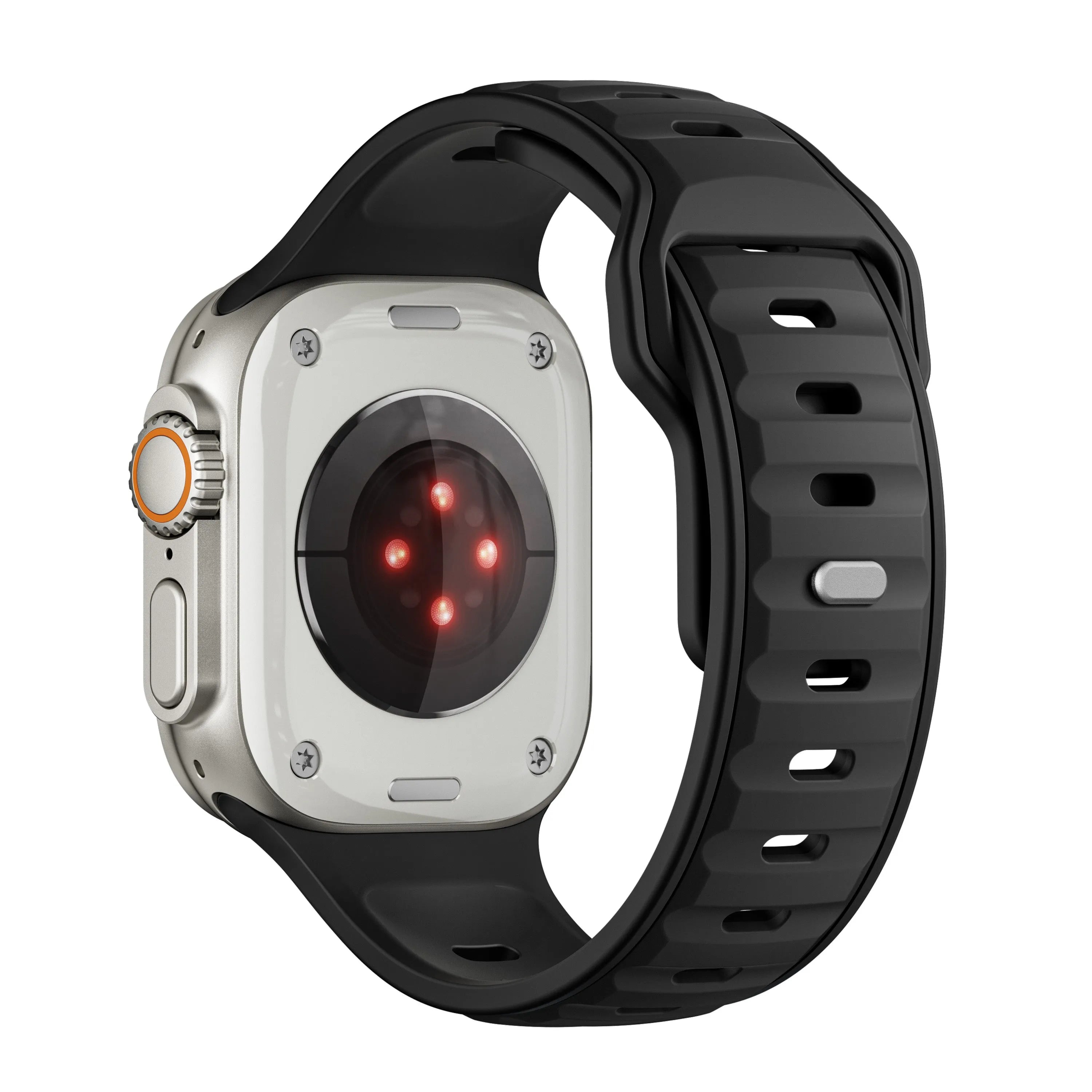 Apple Watch premium outdoor siliconen bandje (zwart/zwart)