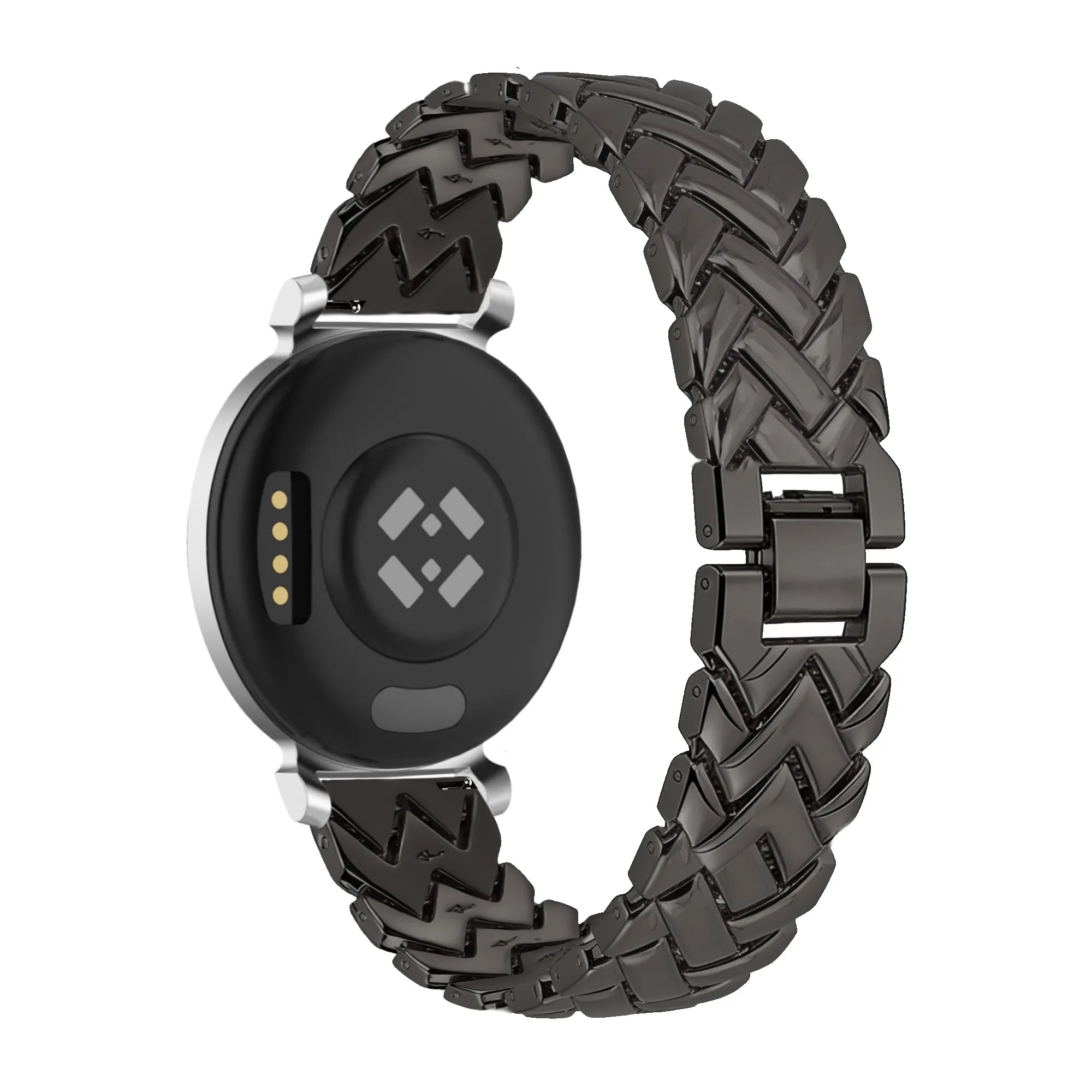 Bandz Pebble Round 2 - 14mm metalen band 'V-type' (zwart)