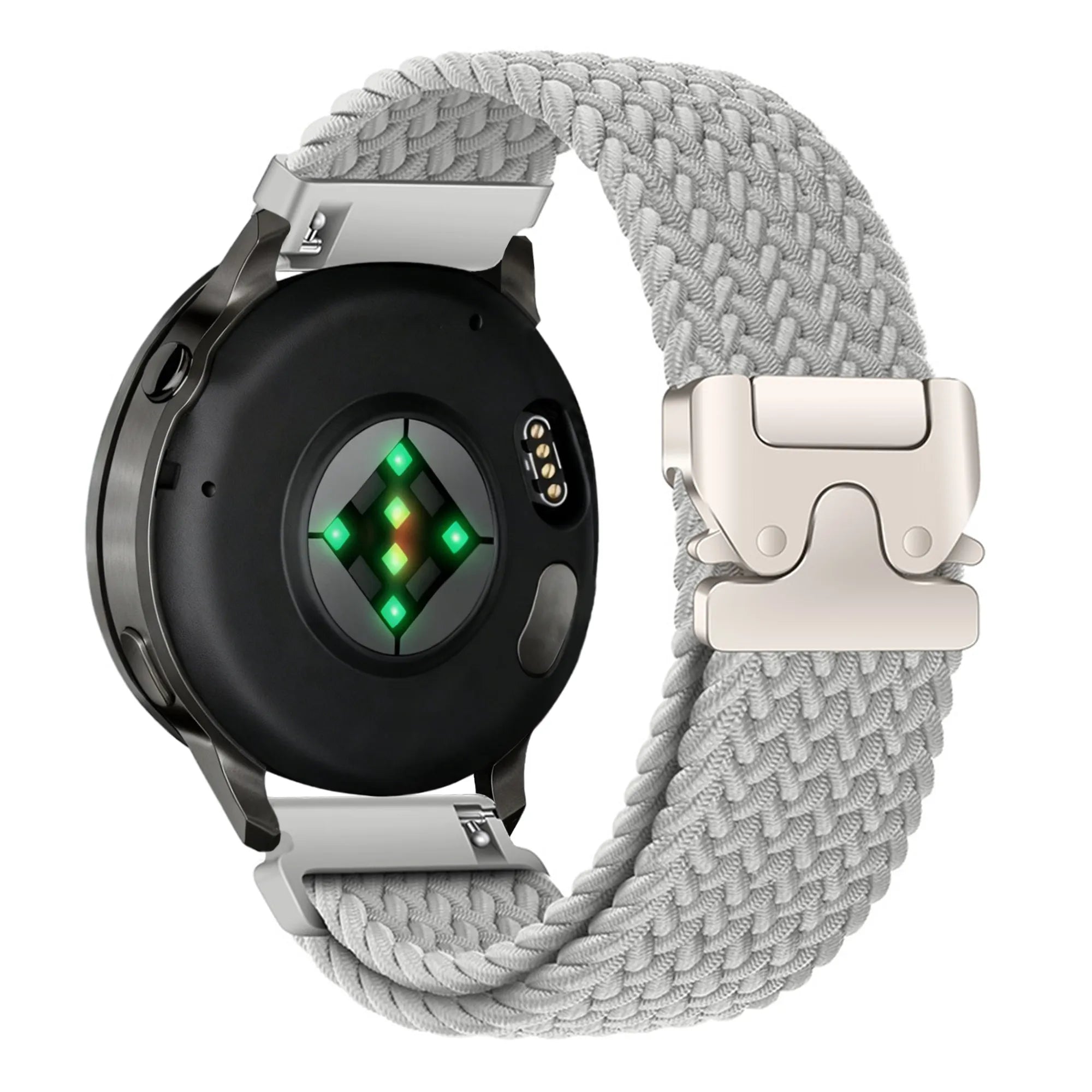 Bandz Garmin Forerunner 570 - 47mm gevlochten band 'Parachute' (lichtgrijs)