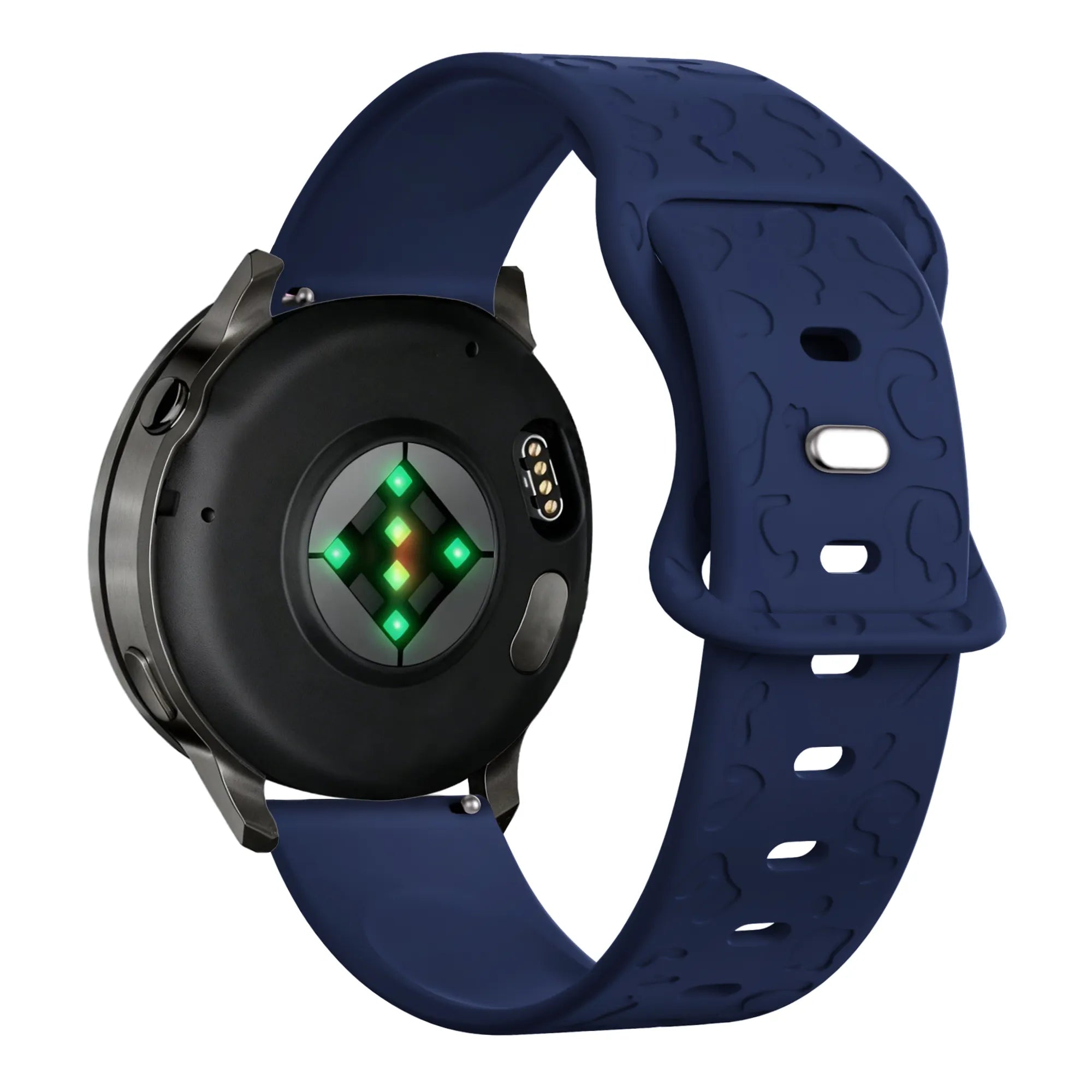 Bandz Garmin Forerunner 265s siliconen band 'Leopard' (donkerblauw)