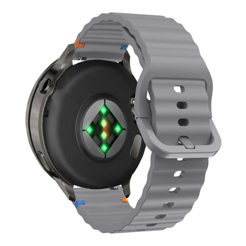 Bandz Garmin Venu 4 - 45mm siliconen band 'Wave' (donkergrijs)