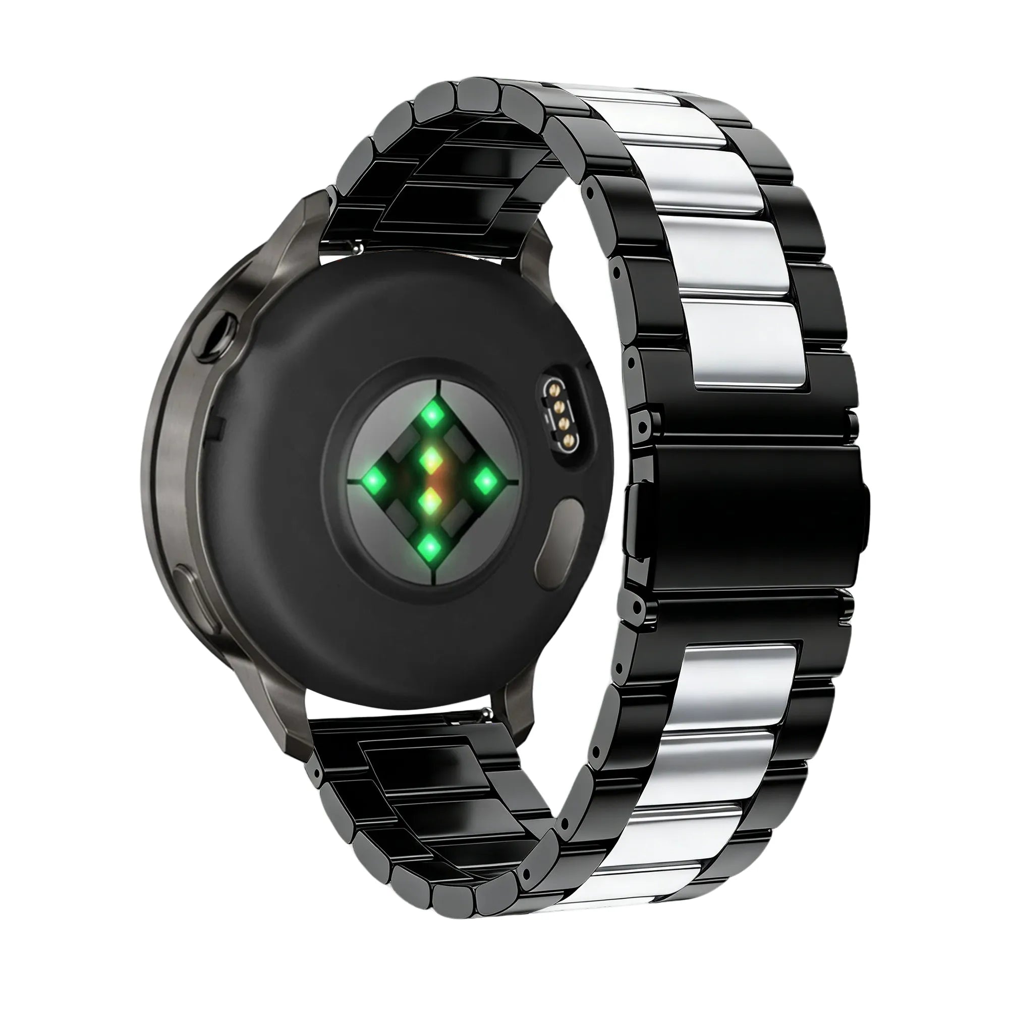 Bandz Garmin Vivoactive 4 stalen band 'Classic' (zwart/zilver)