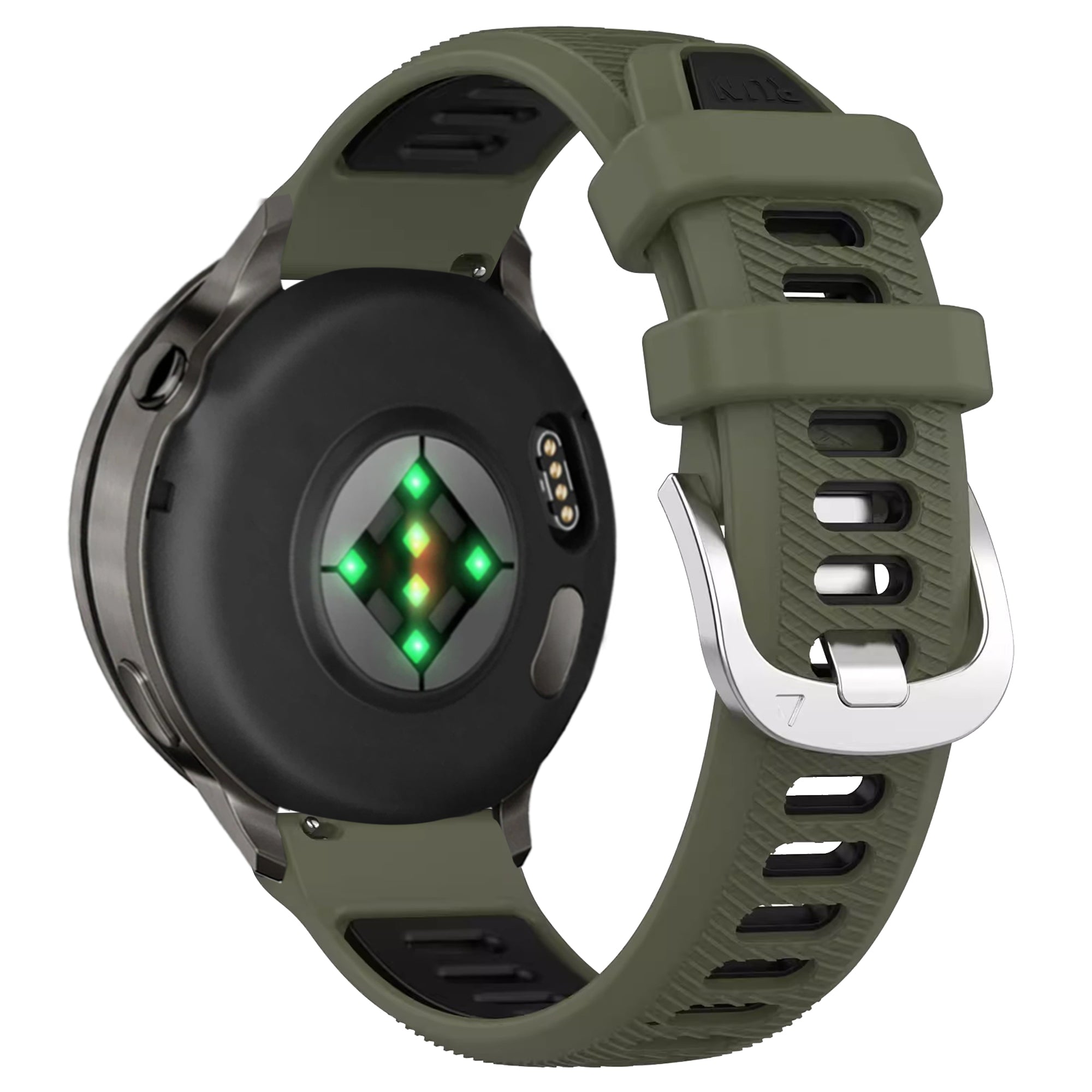Bandz Garmin Forerunner 255s Sport Strap with Buckle (Olive Green/Black)