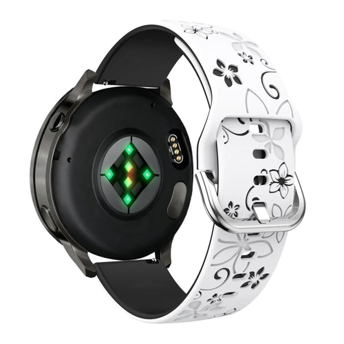 Bandz Garmin D2 Air X10 siliconen band 'Flowers' (wit/zwart)