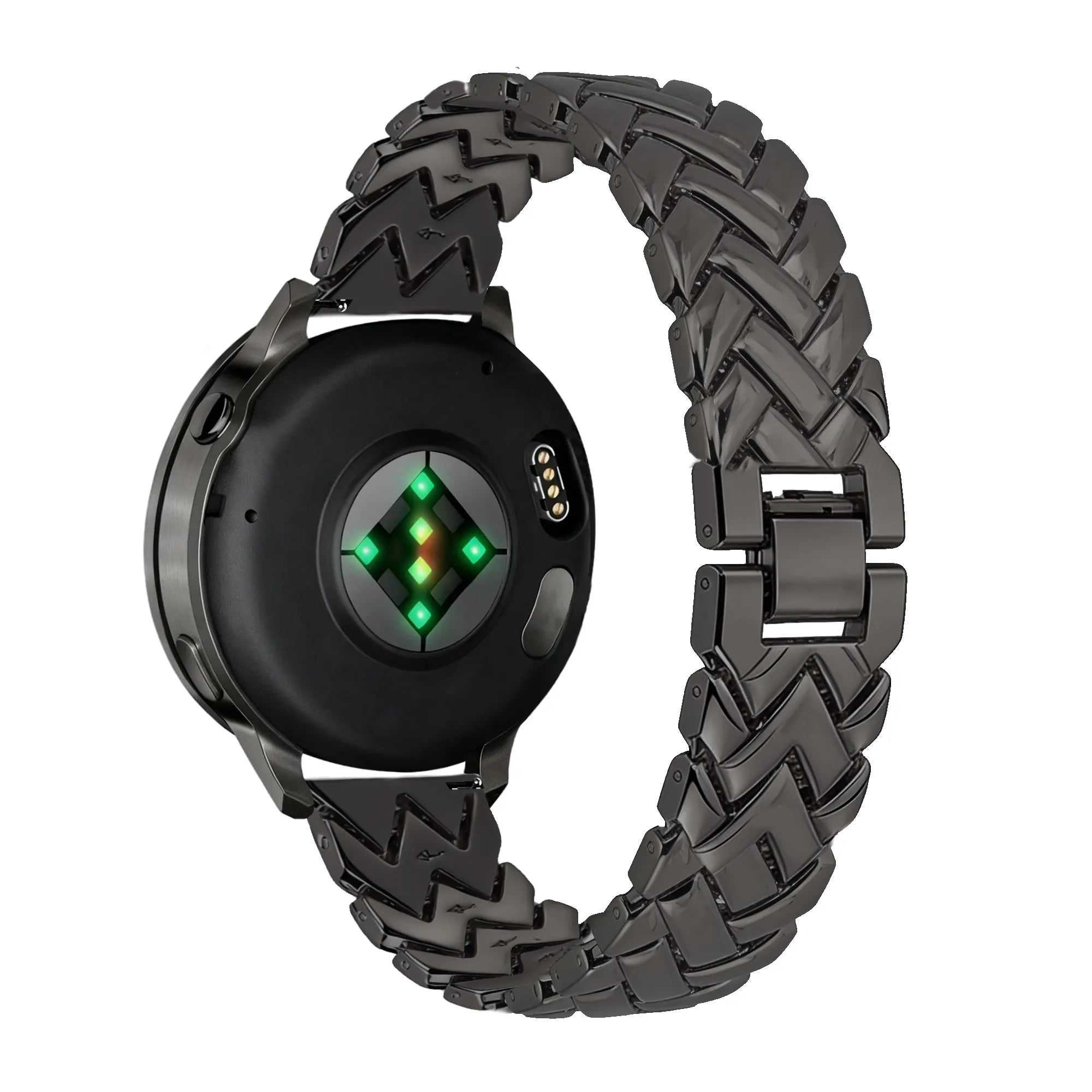 Bandz Garmin Forerunner 265s metalen band 'V-type' (zwart)
