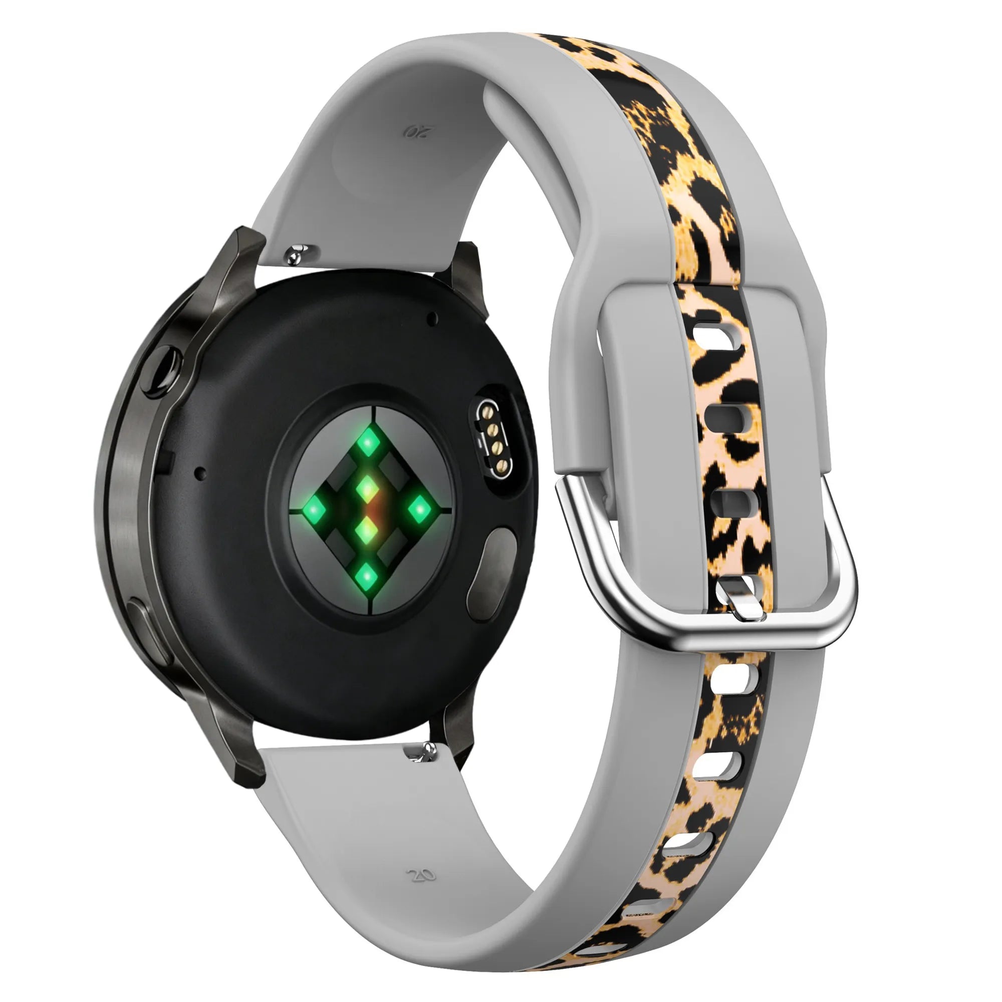 Bandz Amazfit GTS 3 dual leopard bandje (lichtgrijs)
