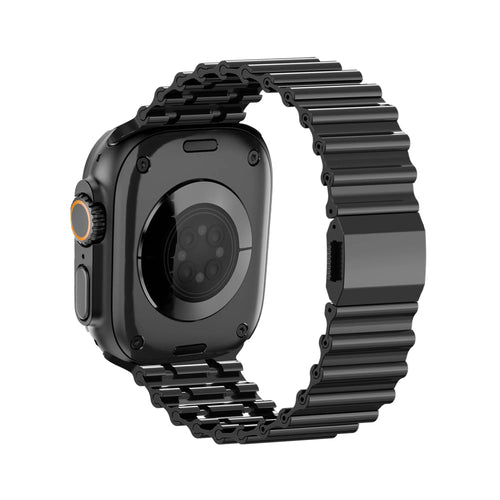 Bandz Apple Watch premium stalen band 'Ocean' (zwart)