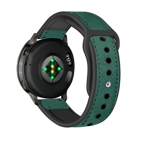 Bandz Garmin Vivomove Style lederen band 'Hybrid' (groen)