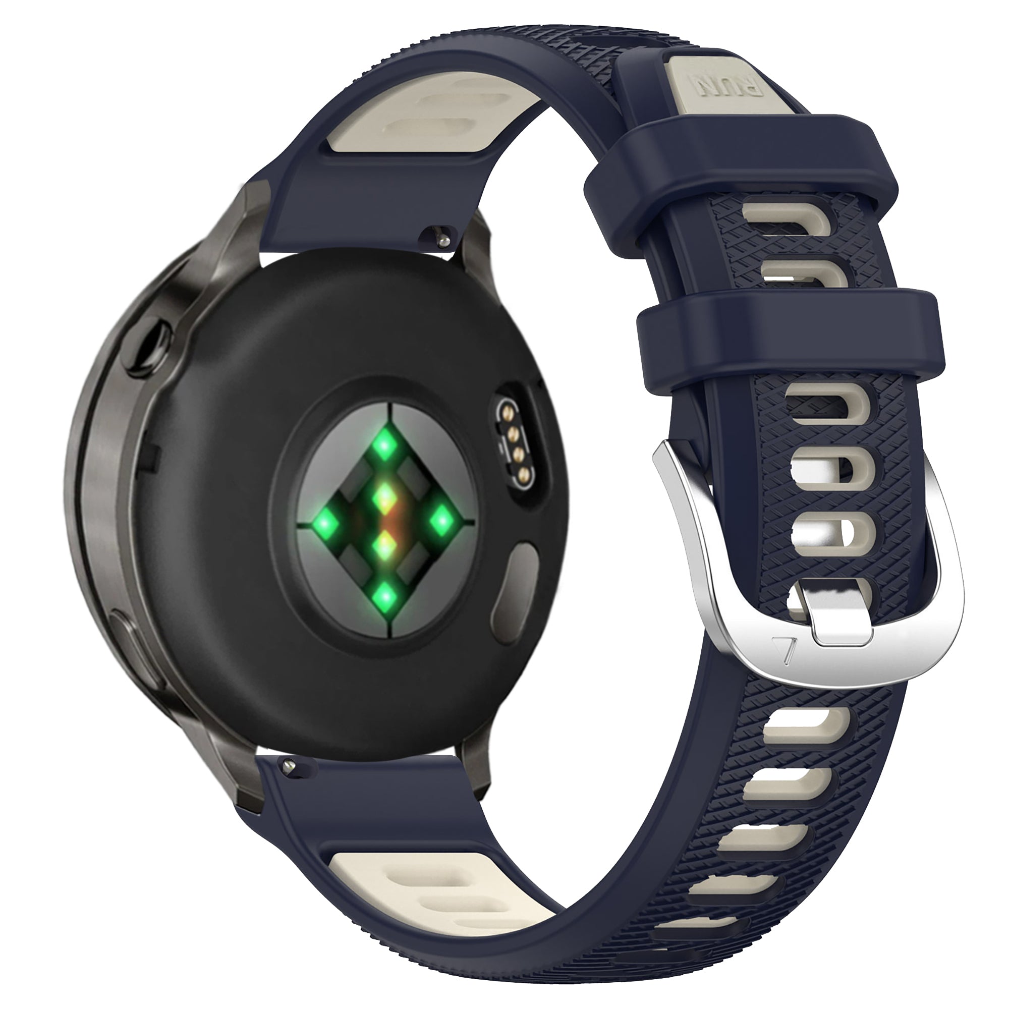 Bandz Garmin Vivoactive 4s sport band met gesp (donkerblauw/beige)
