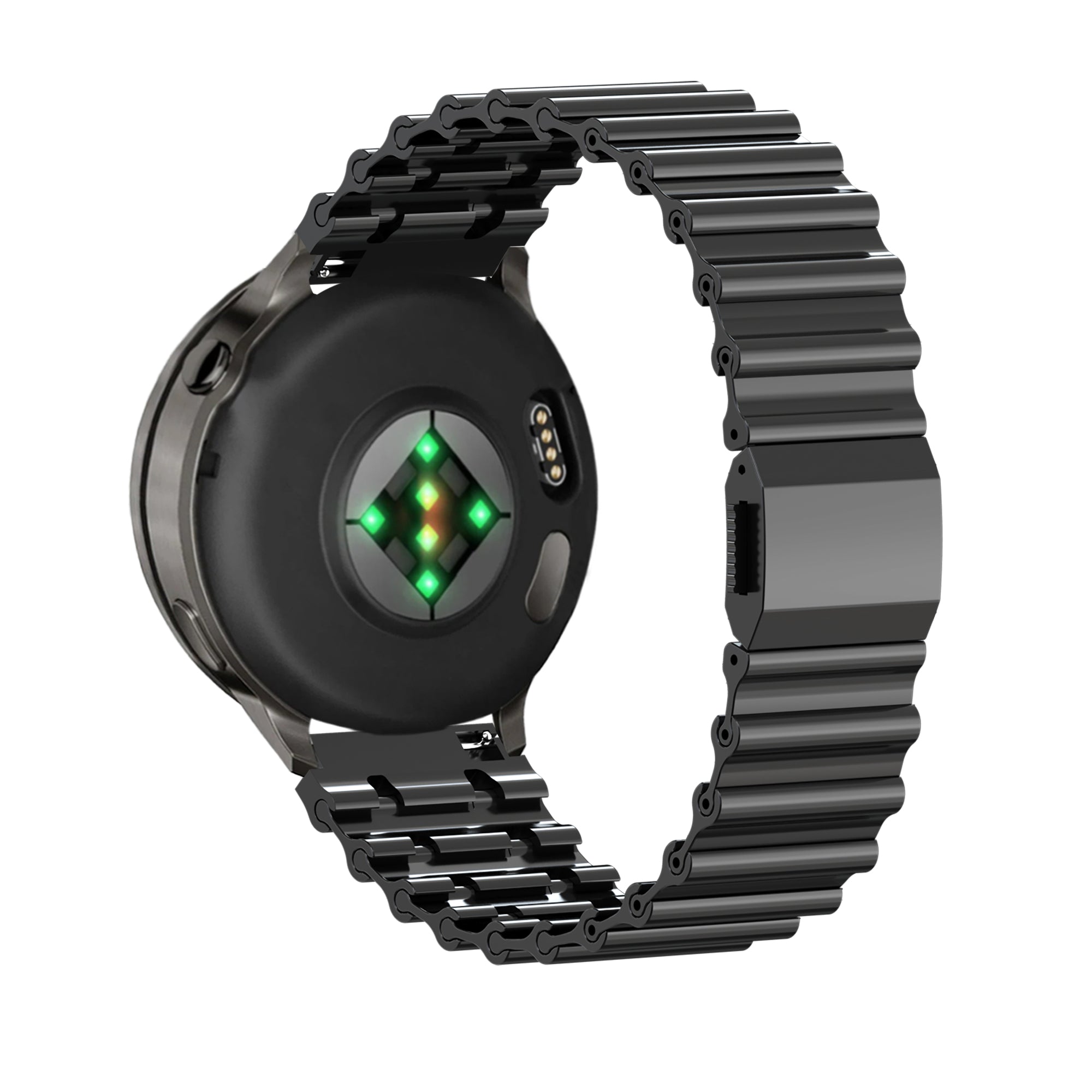 Bandz Samsung Galaxy Watch 3 45mm premium stalen band 'Ocean' (zwart)