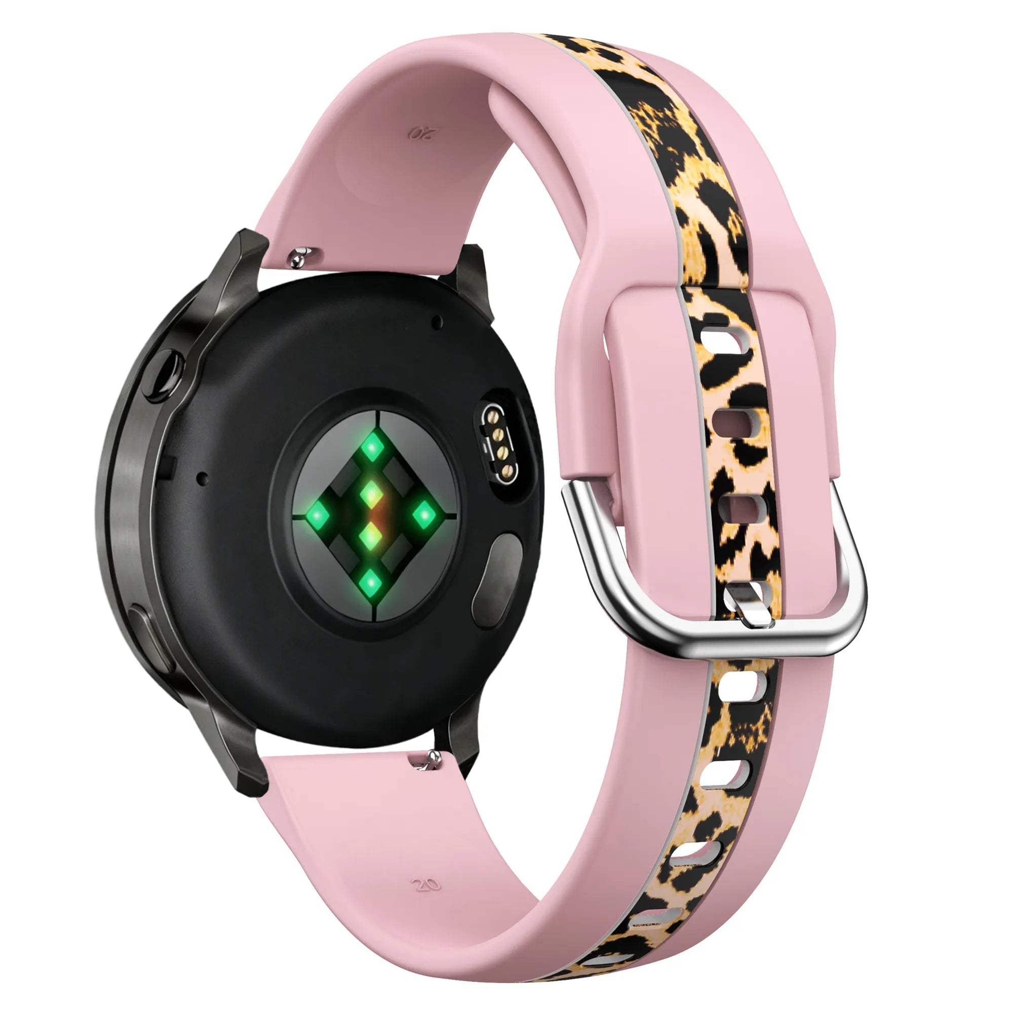 Bandz Huawei Watch GT 2 - 42mm dual leopard bandje (lichtroze)