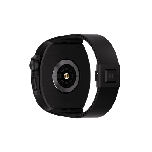 Reqior Apple Watch 45mm polymer case met rubberen band (carbon zwart)