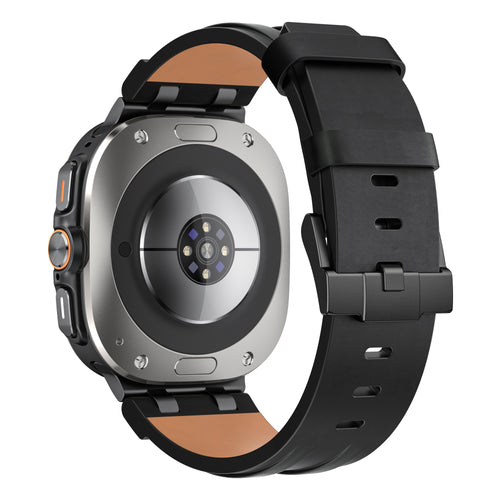 Samsung Galaxy Watch Ultra 2 solide lederen band (zwart)