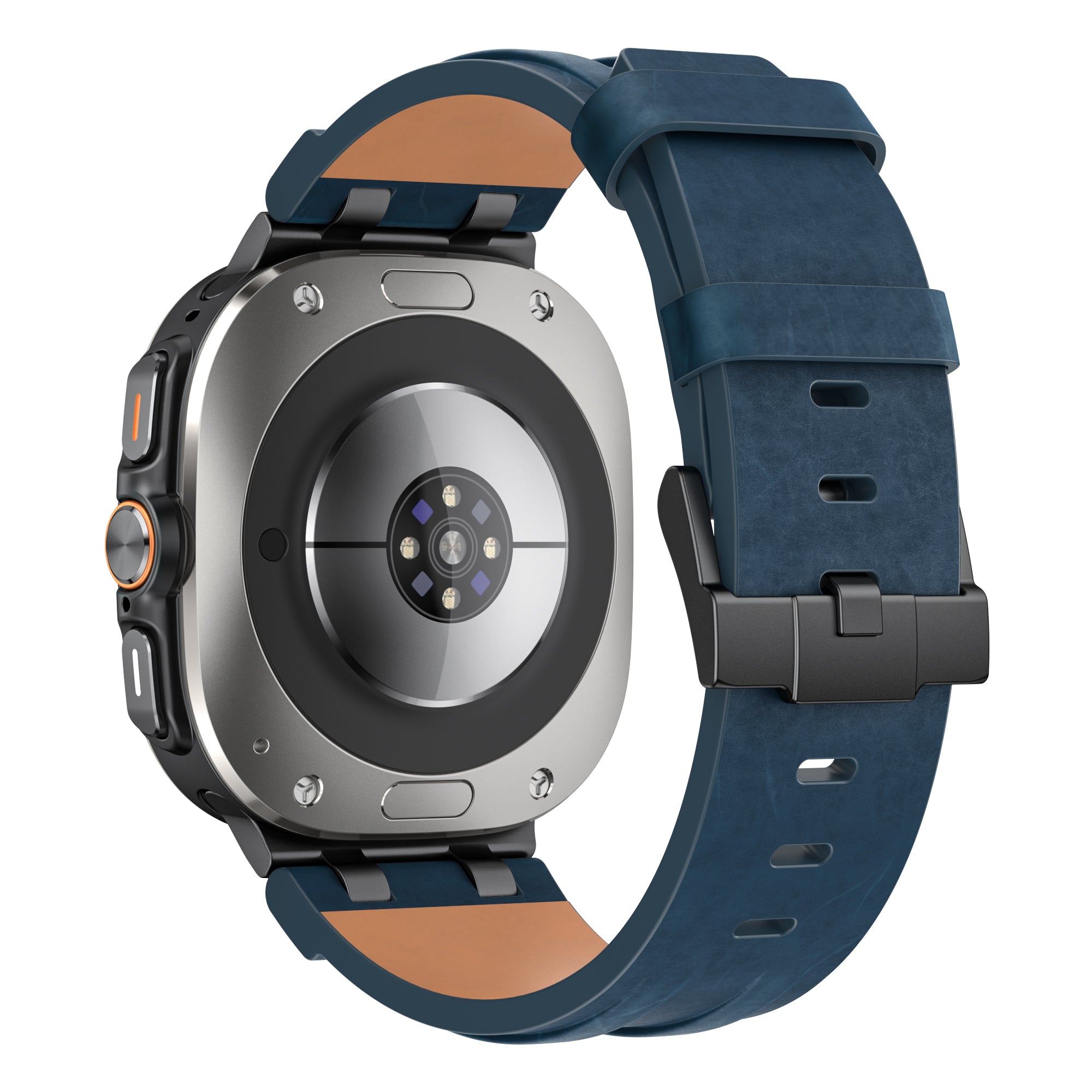 Samsung Galaxy Watch Ultra solide lederen band (donkerblauw)