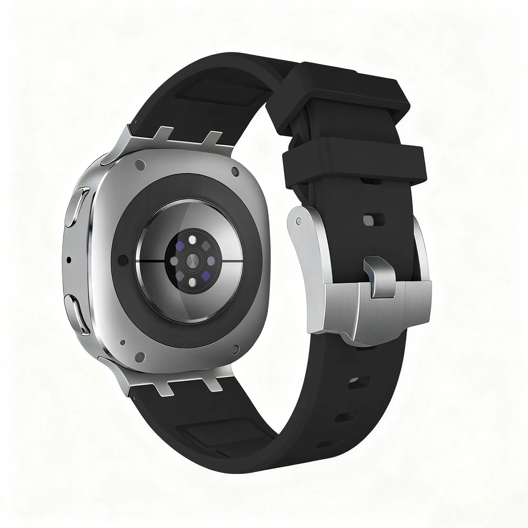 Bandz Samsung Galaxy Watch 8 - 40mm siliconen band 'Luxe Liquid' (zwart)