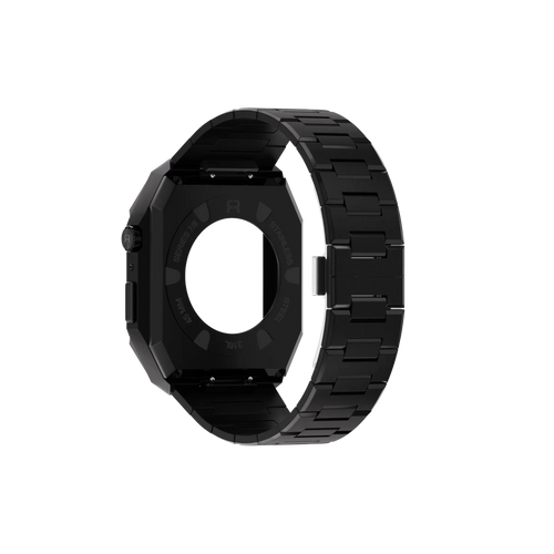 Reqior Apple Watch 45mm Case with Steel Strap 'Nautilus' (Black)