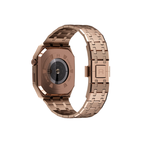 Reqior Apple Watch 45mm Kast met Stalen Band (Roségoud)