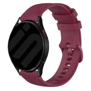 Premium Silicone Strap, dark red, on a watch, 3/4 rear view