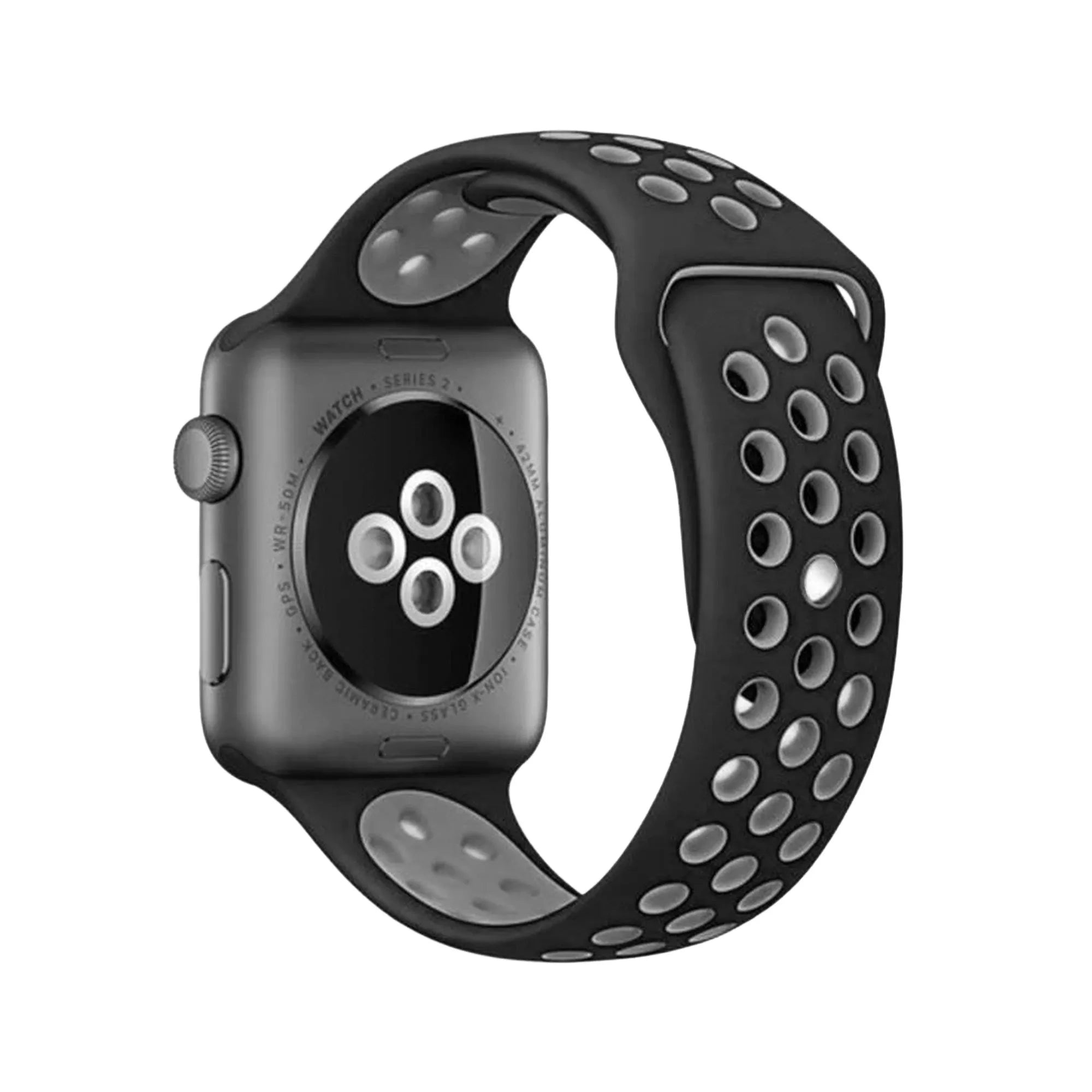 Apple Watch sport band (zwart/grijs) 