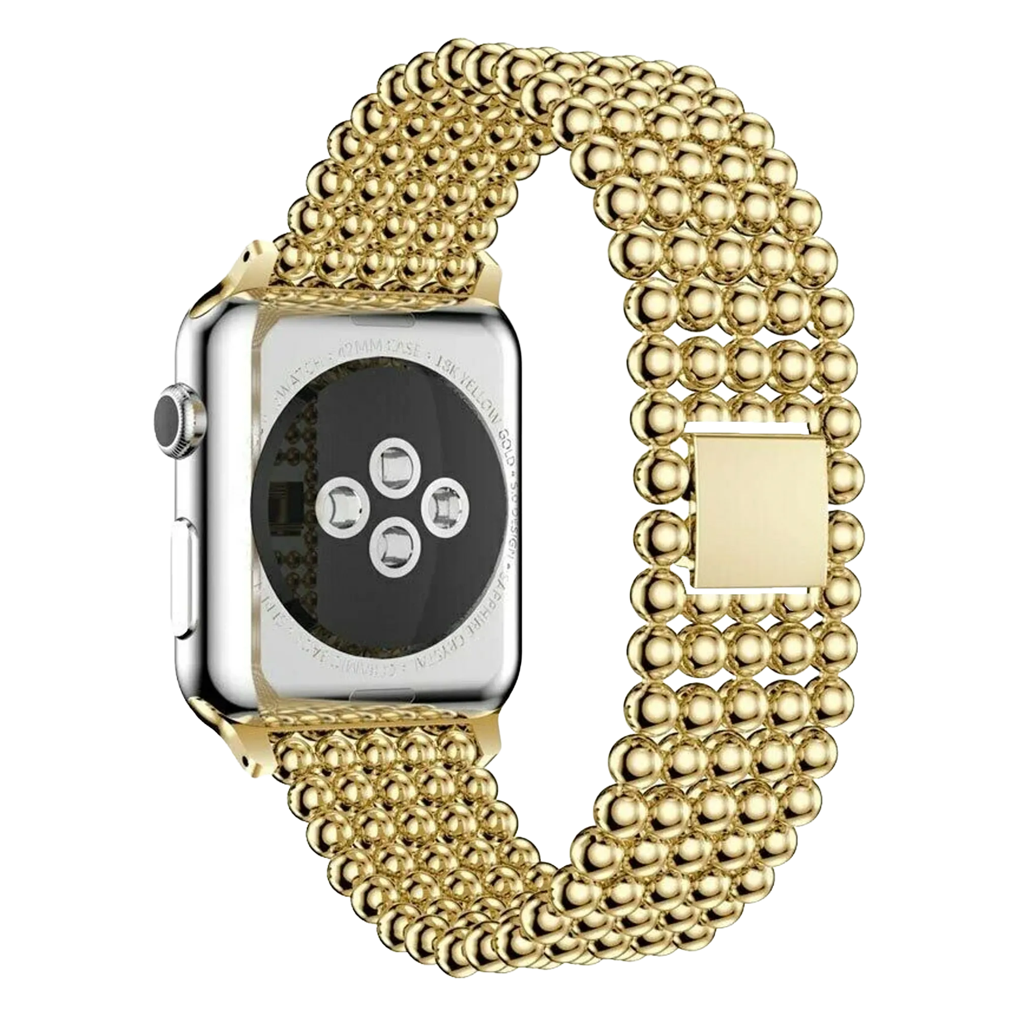 Apple Watch stalen kralen band (goud)