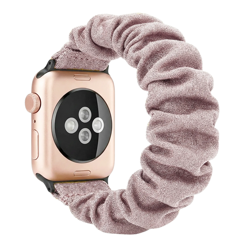 Apple Watch Scrunchie bandje (shiny roze)