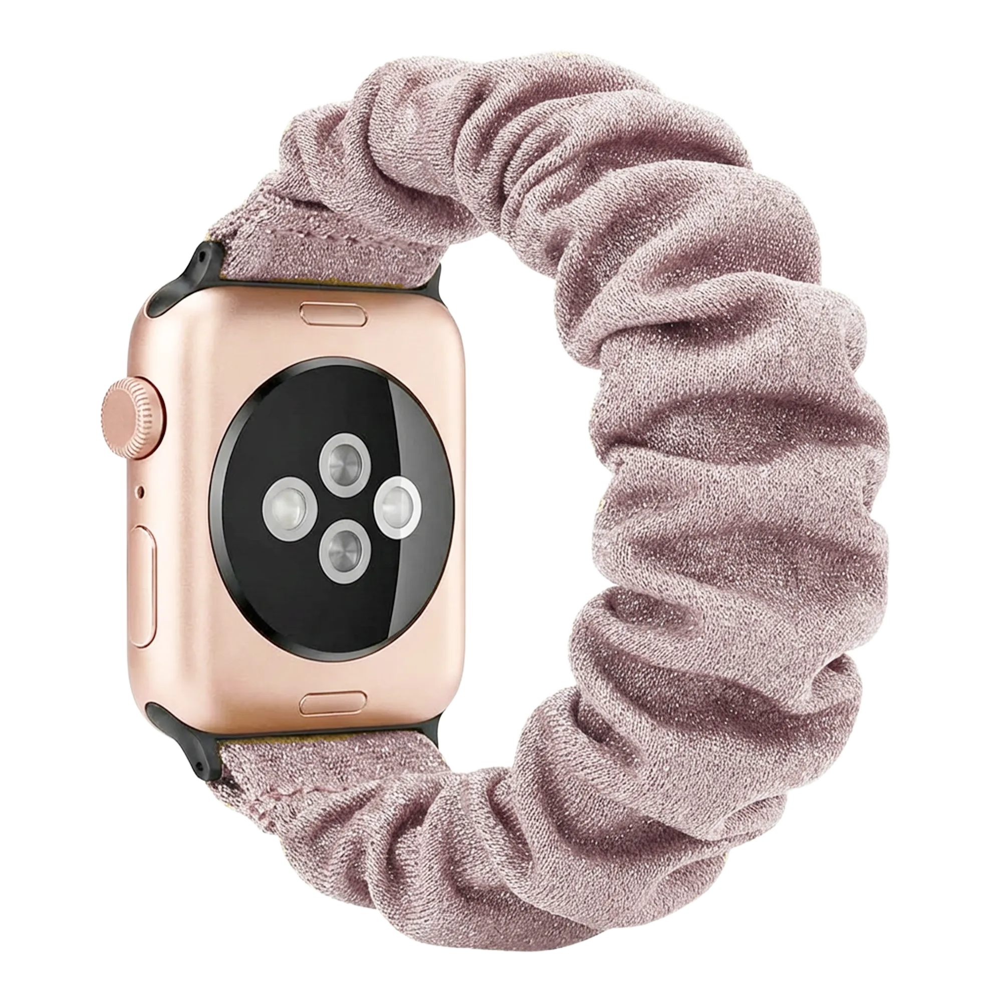 Apple Watch Scrunchie bandje (shiny roze)