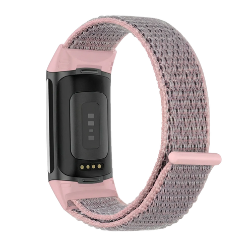 Fitbit Charge 6 nylon bandje (roze)