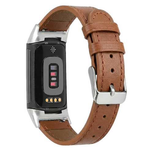 Fitbit Charge 5 Leather Strap (Brown)