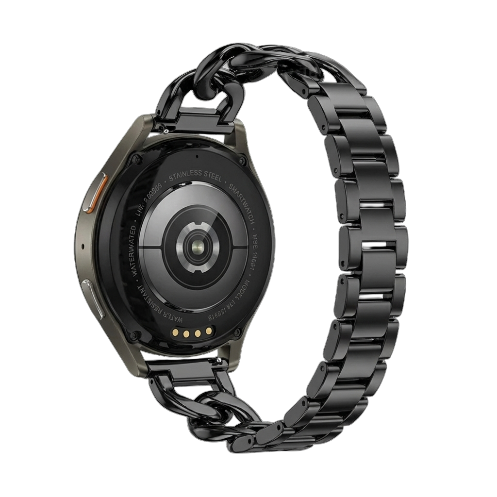 Samsung Galaxy Watch 42mm steel chain band (zwart)