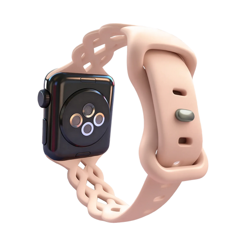 Bandz Apple Watch siliconen band 'Braided' (pink sand)