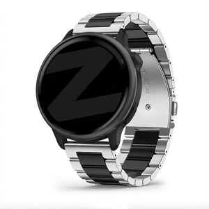 Bandz Garmin Vivoactive 6 stalen band 'Classic' (zilver/zwart)