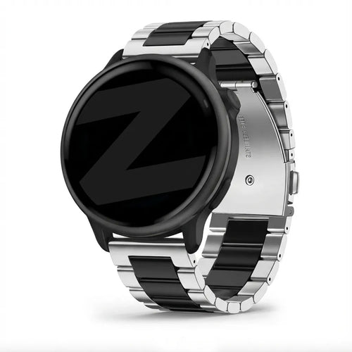 Bandz Garmin Vivoactive 6 stalen band 'Classic' (zilver/zwart)