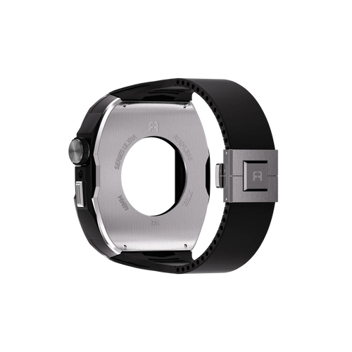 Reqior Apple Watch 45mm Case with Rubber Strap (Silver)