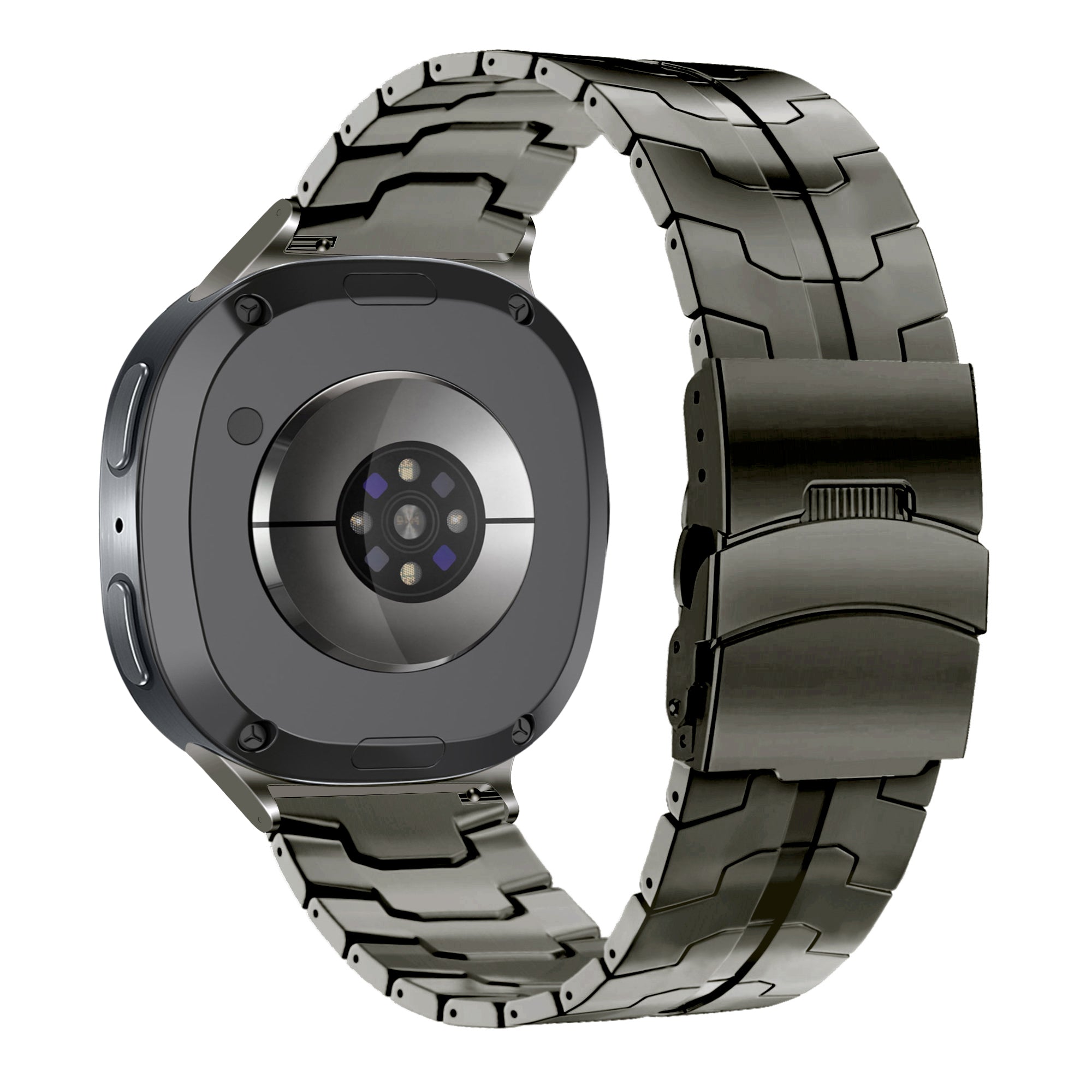Bandz Samsung Galaxy Watch 8 - 44mm stalen band 'Iron' (grafiet)