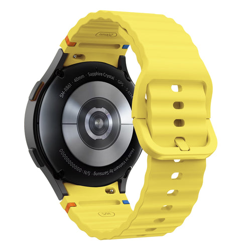 Wave Silicone Strap, on a watch, 3/4 rear view