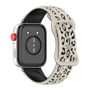 Huawei Watch Fit 4 siliconen leopard bandje (sterrenlicht/zwart)