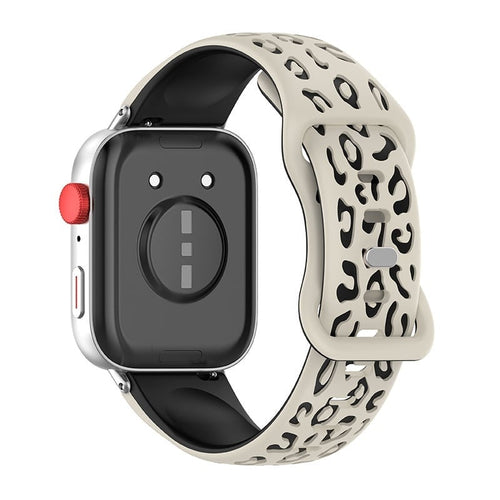 Huawei Watch Fit 4 siliconen leopard bandje (sterrenlicht/zwart)