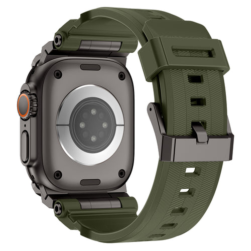 Apple Watch Ultra four claw' siliconen band (groen met zwart)