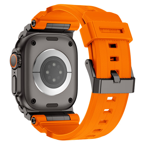 Apple Watch Ultra four claw' siliconen band (oranje met zwart)