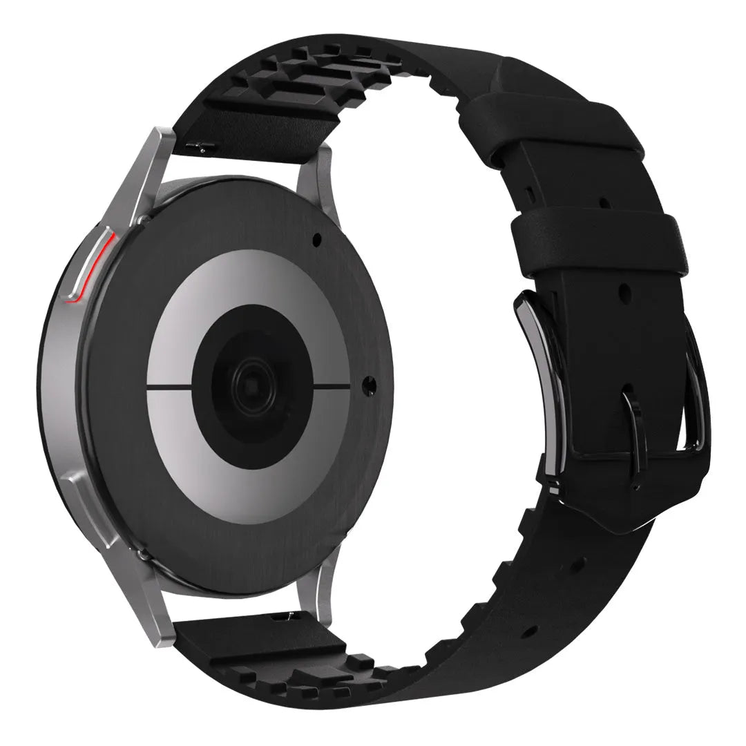 Amazfit Bip U (Pro) siliconen/leren bandje (zwart)